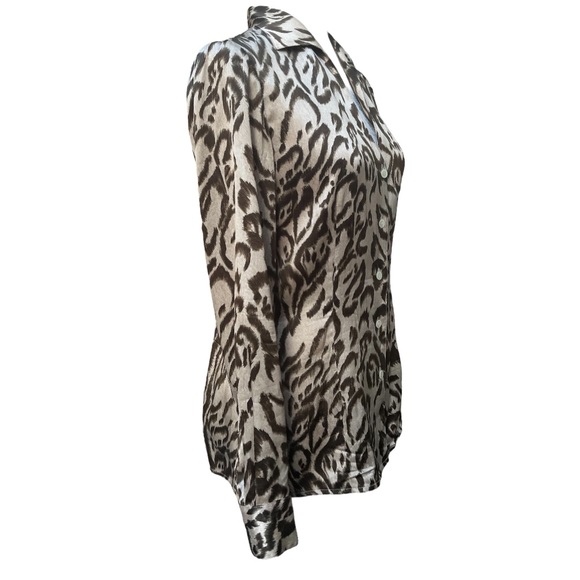 Lane Davis Beverly Hills Vintage Leopard Print Silk Blouse | 4* - Picture 2 of 8